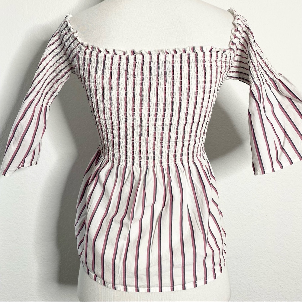 ABERCROMBIE & FITCH Striped Button Top - Picture 2 of 5